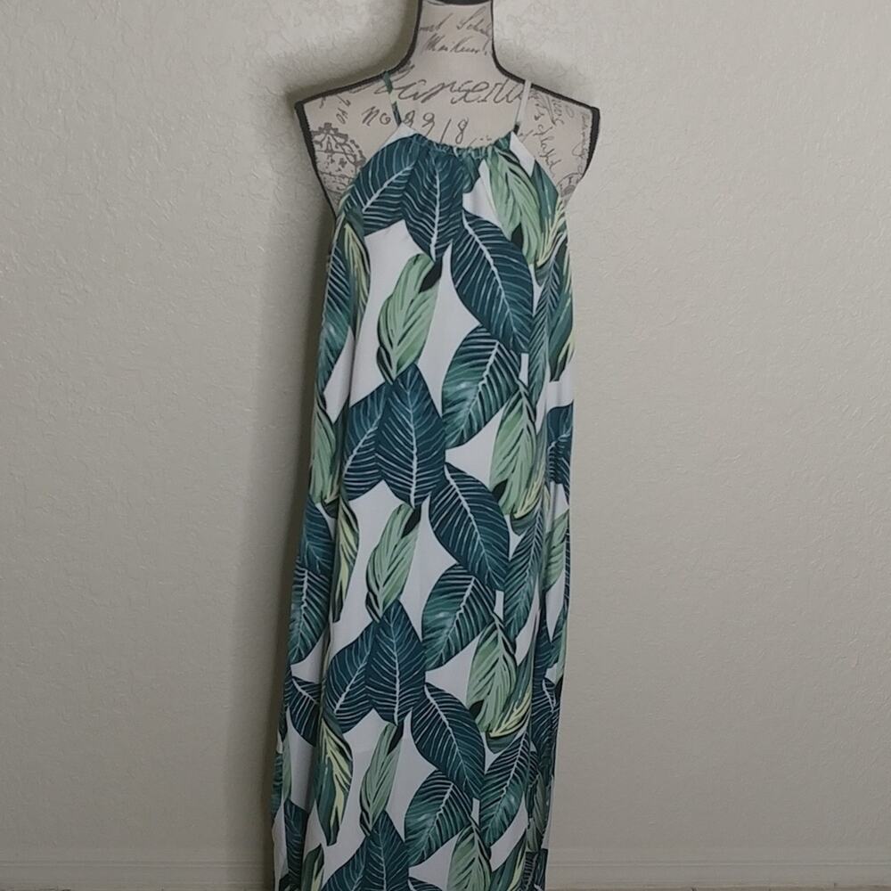 Shein Leaf Print Dress Size L (8/10)